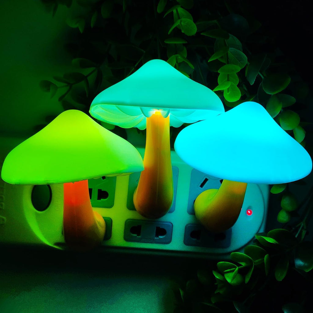 AUSAYE 5Pack Sensor LED Night Light Plug in Lamp 7 Color Changing Mushroom Light Cute Night Lights for Adults Kids NightLight…