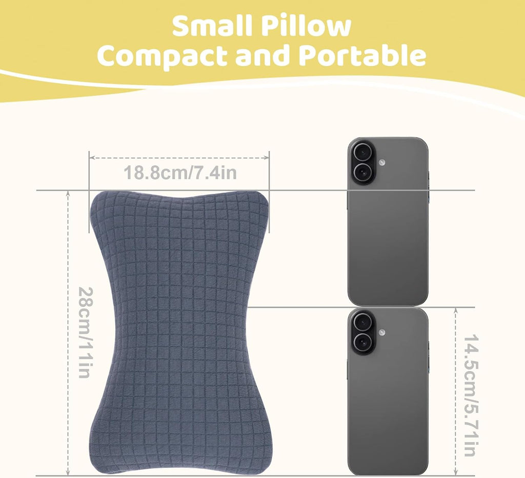 vocheer 11x7in Mini Travel Pillow, Small Pillows for Sleeping, Tiny Pillows for Neck, Wrist, Lumbar and Knee, Pets Pillow, Cotton, Cover…