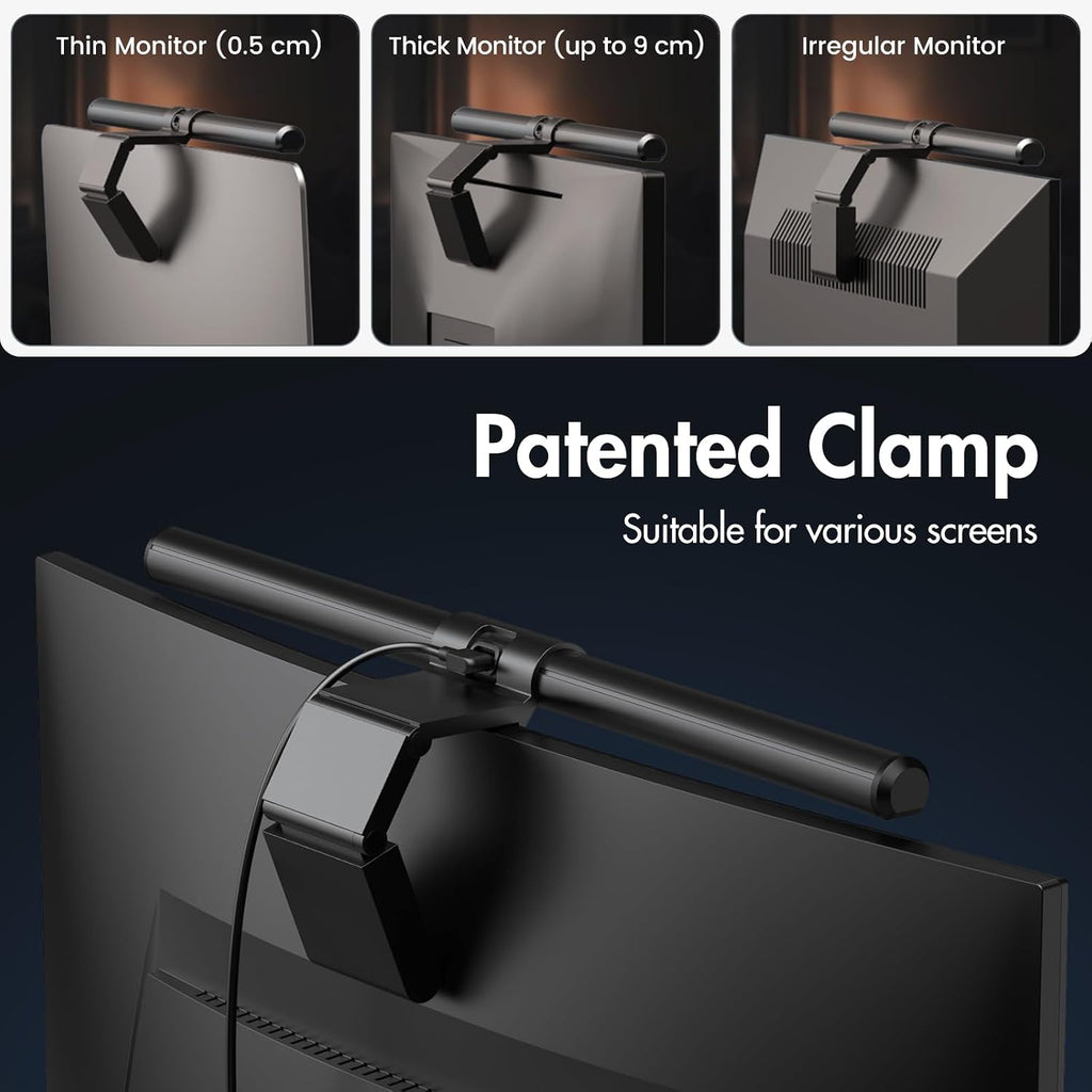 Quntis Monitor Light Bar with Remote, Fit for Curved Monitors/Camera Base, Eye-comfort Computer Screen Light Bar, Auto-Dimming Dimmable…
