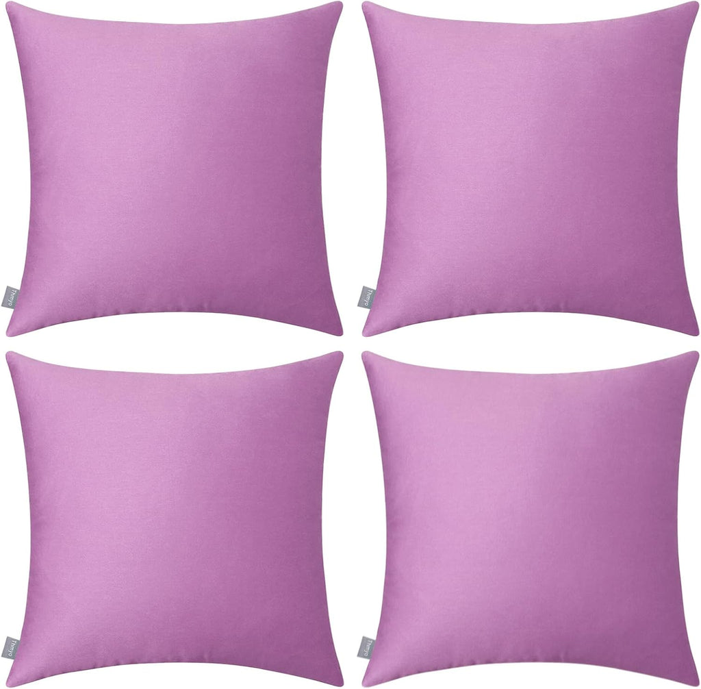 Thmyo 4-Pack 100% Cotton Comfortable Solid Decorative Throw Pillow Case Square Cushion Cover Pillowcase Sublimation Blank DIY Throw Pillowc…