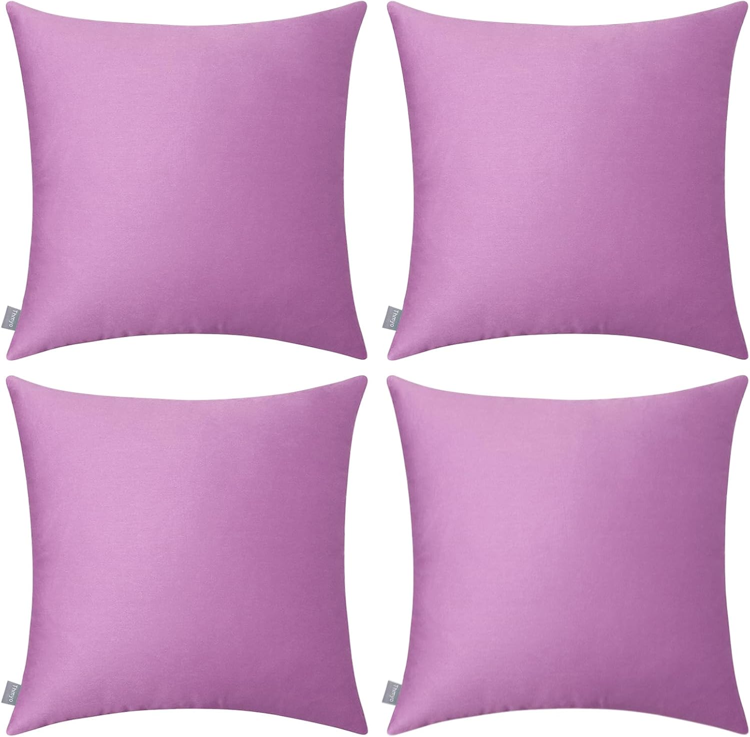 Thmyo 4-Pack 100% Cotton Comfortable Solid Decorative Throw Pillow Case Square Cushion Cover Pillowcase Sublimation Blank Pillow Covers DIY…