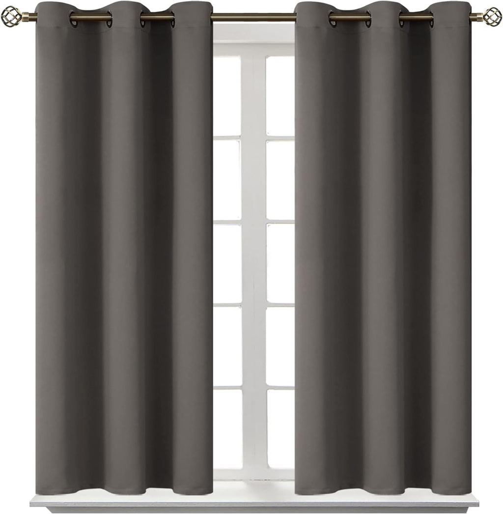 BGment Blackout Curtains for Bedroom - Grommet Thermal Insulated Room Darkening Curtains for Living Room, Set of 2 Panels (38 x 45 Inch, Gr…