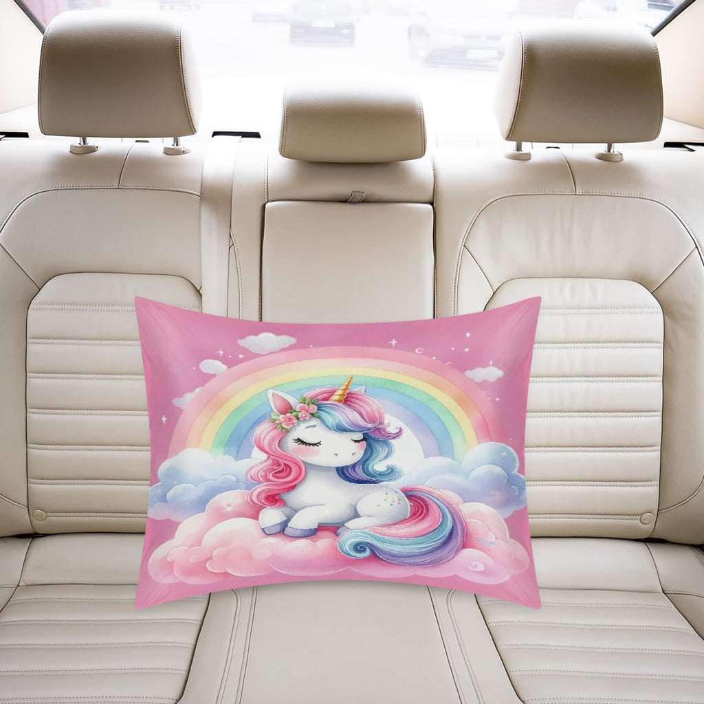 Satin Pillowcase for Hair and Skin Rainbow Pink Aniaml Unicorn Soft Silk Pillow Case with Envelope Closure Cooling Pillow Cases Slip…