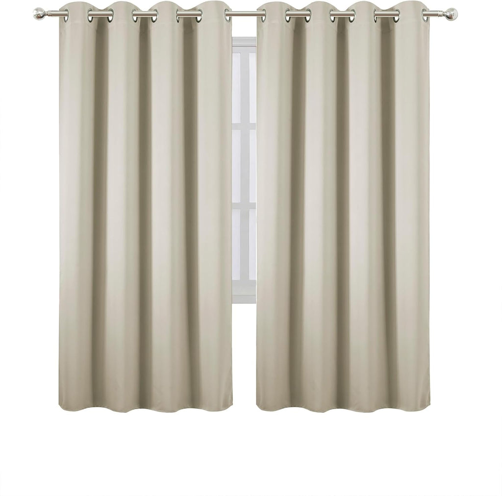 Lemomo Blackout Curtains 66 x 72 Inch Long Light Beige Curtains Set of 2 Panels Room Darkening Curtains for Bedroom and Living Room 72 Inch…