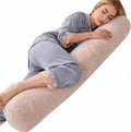 1 MIDDLE ONE Body Pillow for Adults, Bolster Pillow with Removable Velour Cover, Long Round Roll Cylinder Pillow for Bed, 47" x 7.87"…