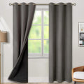 BGment Thermal Insulated 100% Blackout Curtains for Bedroom with Black Liner, Double Layer Full Room Darkening Noise Reducing Grommet Curta…