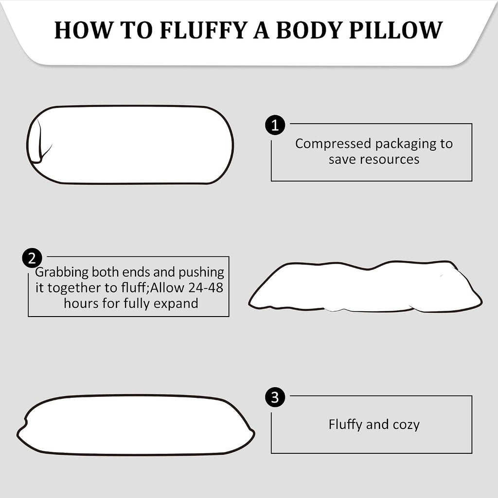 BasicBeyond Basic Beyond Memory Foam Pillows - Long Body Pillows for Adults, 20x54, Side & Back Sleepers 1 Count