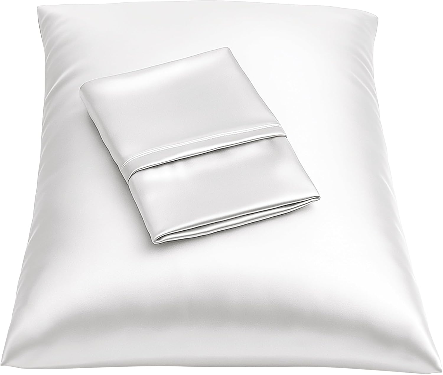 BLISSFORD Luxury Satin Pillowcase for Hair – Queen Satin Pillowcase with Zipper, White (1 per Pack)