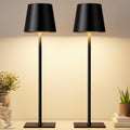 Kakanuo Black Cordless Rechargeable Table Lamp, 2 Pack Portable Desk Lamp with 5000mAh Battery, Touch Control Stepless Dimming, Wireless…