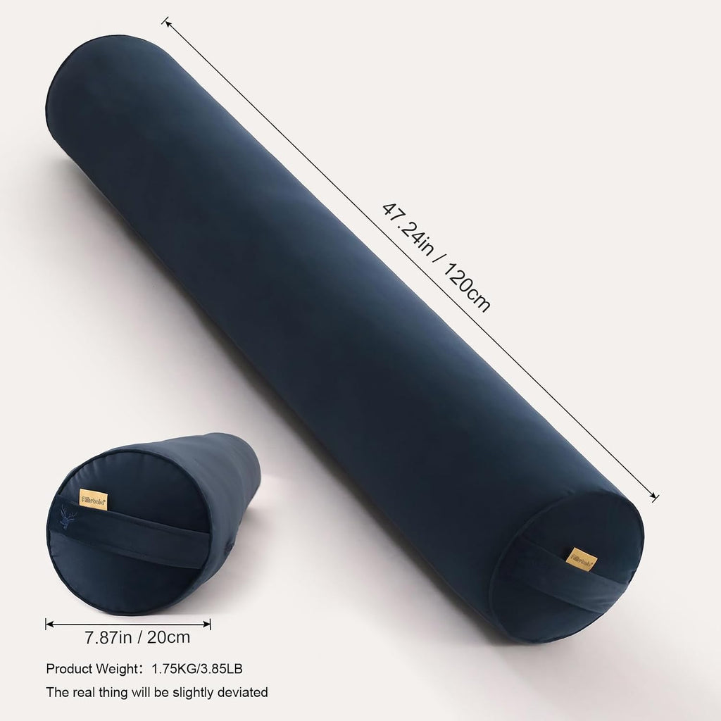 Body Pillow for Adults, Long Round Pillow, Big Cylindrical Pillow, Large Full Bolster Pillows for Side Sleepers (Teal Blue, 47.24"*7.87")