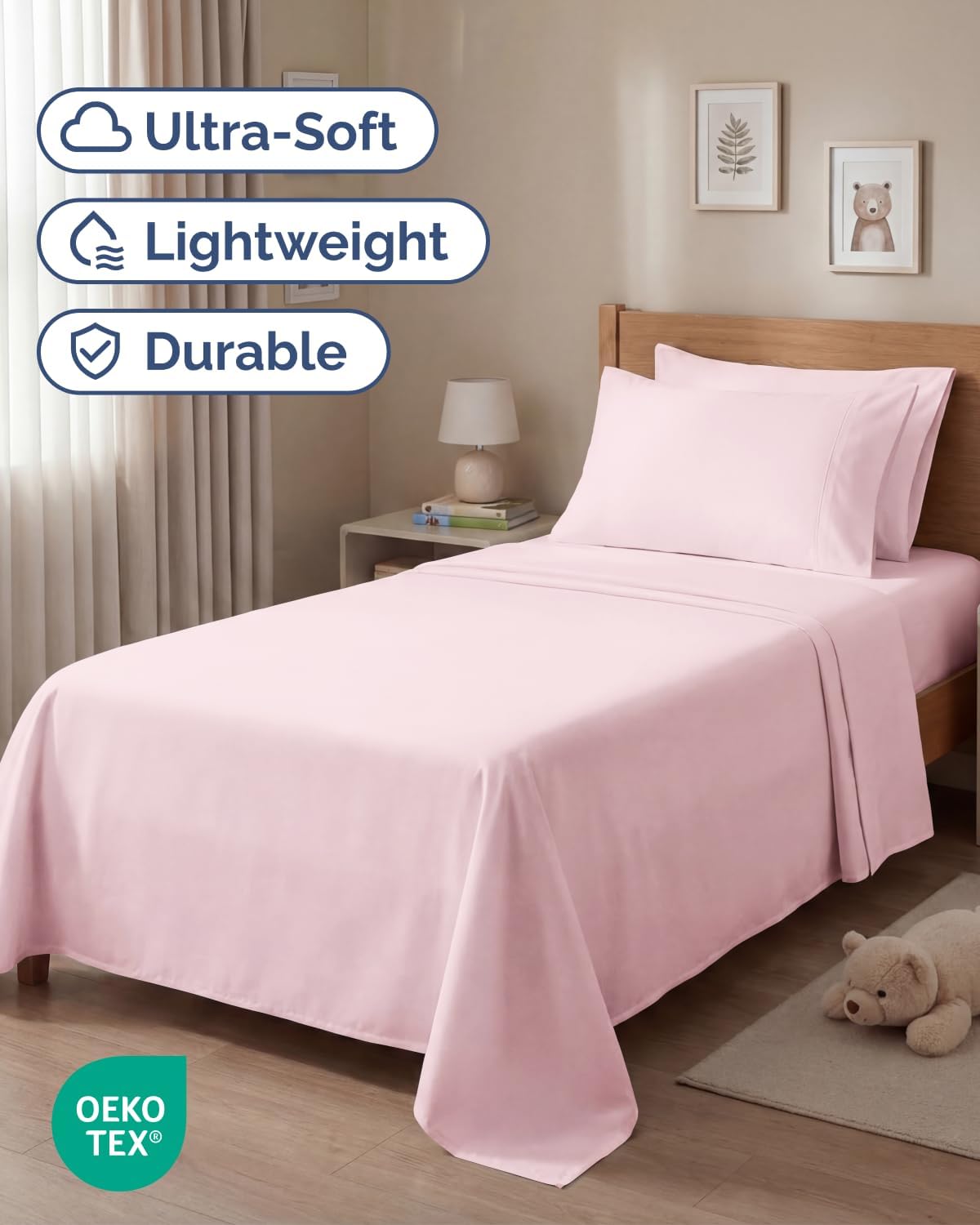 Twin 4 Piece Sheet Set - Comfy, Breathable & Cooling - Soft Hotel Luxury Bedding for Women, Men, Kids, Teens and Children - 1 Flat & 1…