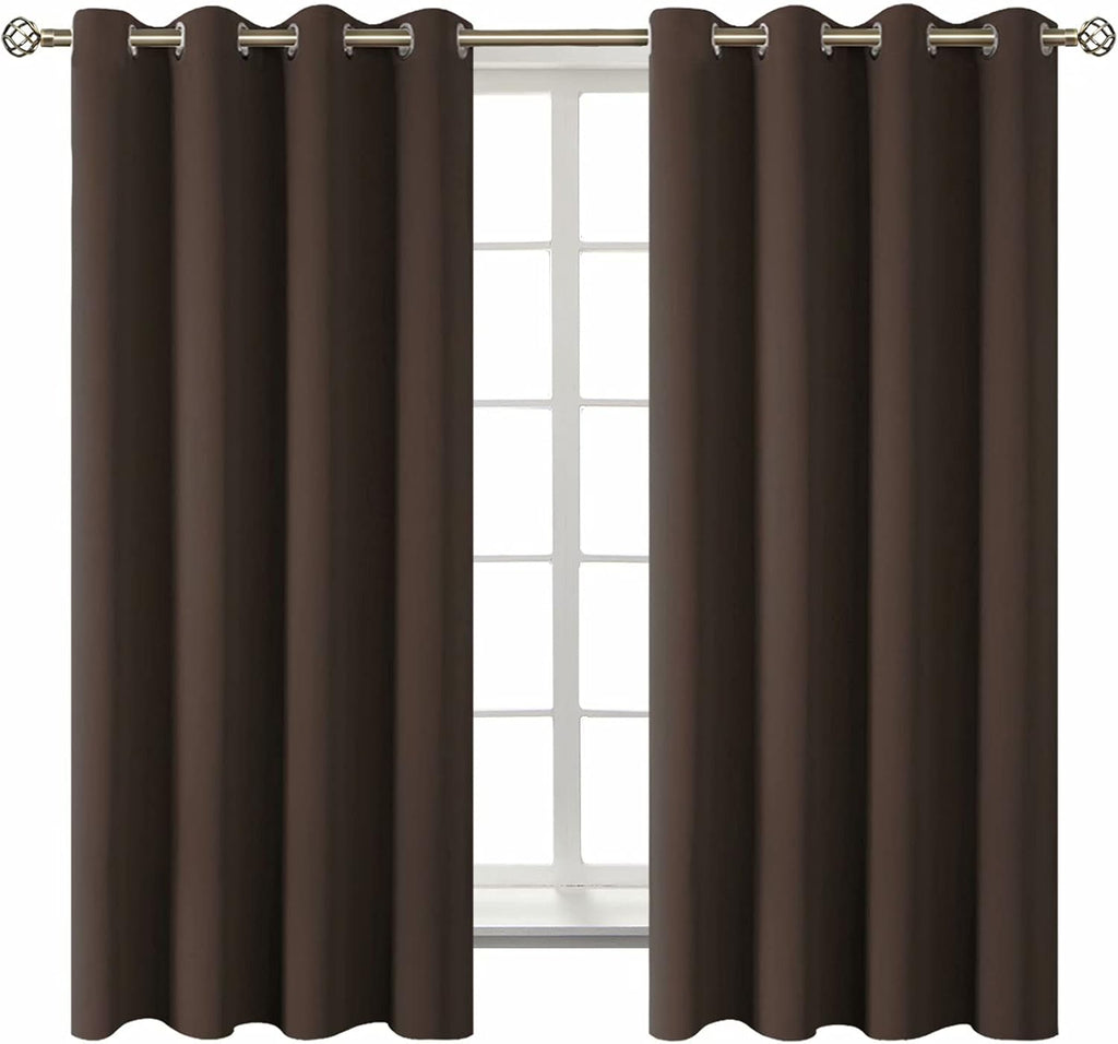 BGment Blackout Curtains for Living Room - Grommet Thermal Insulated Room Darkening Curtains for Bedroom, Set of 2 Panels (52 x 63 Inch, Br…