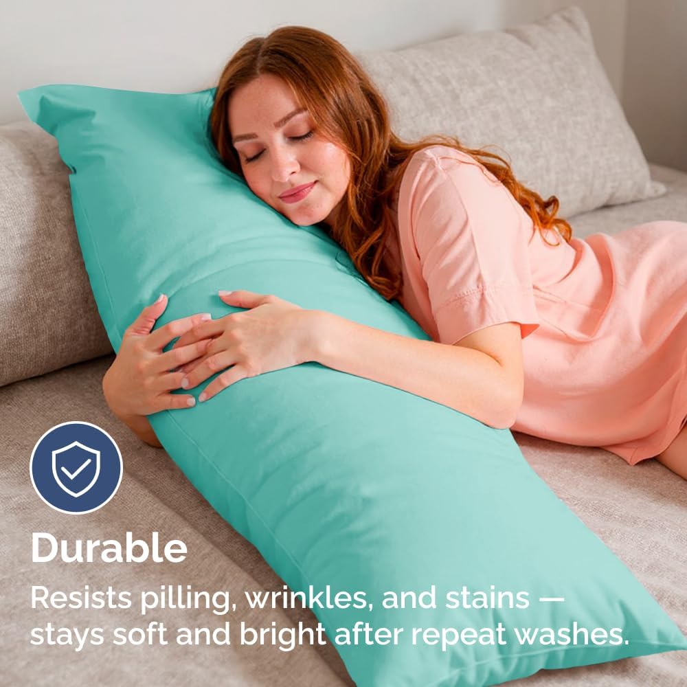 Body Pillowcases Set of 4-20x54 Long Body Pillow Case - Soft Body Pillow Cover for Sleeping & Side Sleepers - Comfy, Breathable & Fade…