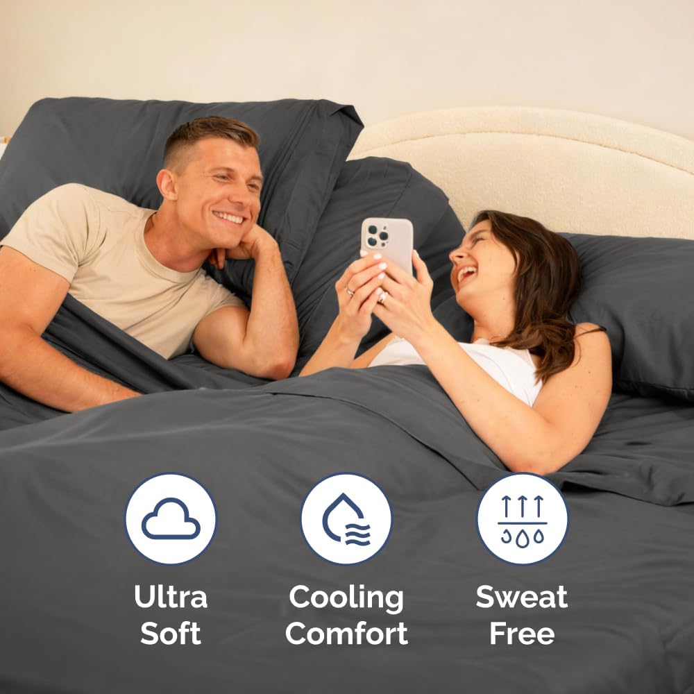 Flex Top Split Head King 4 Piece Sheet Set - Soft, Breathable & Cooling Bed Sheets Set - Hotel Luxury Bedding for Women & Men with Deep…