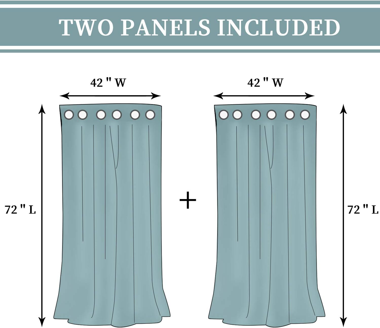 BGment Thermal Insulated 100% Blackout Curtains for Bedroom with Black Liner, Double Layer Full Room Darkening Noise Reducing Grommet Curta…