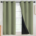 SimpleHome 100% Blackout Curtains for Bedroom, Thermal Insulated Grommet Window Drapes Room Darkening Sage Curtains for Living Room with Bla…