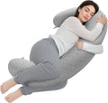 TranquilRelax TranquilRelax C Shaped Body Pillow for Side Sleepers, Memory Foam Long Pillow for Leg, Hip & Back Support, Soft Washab…
