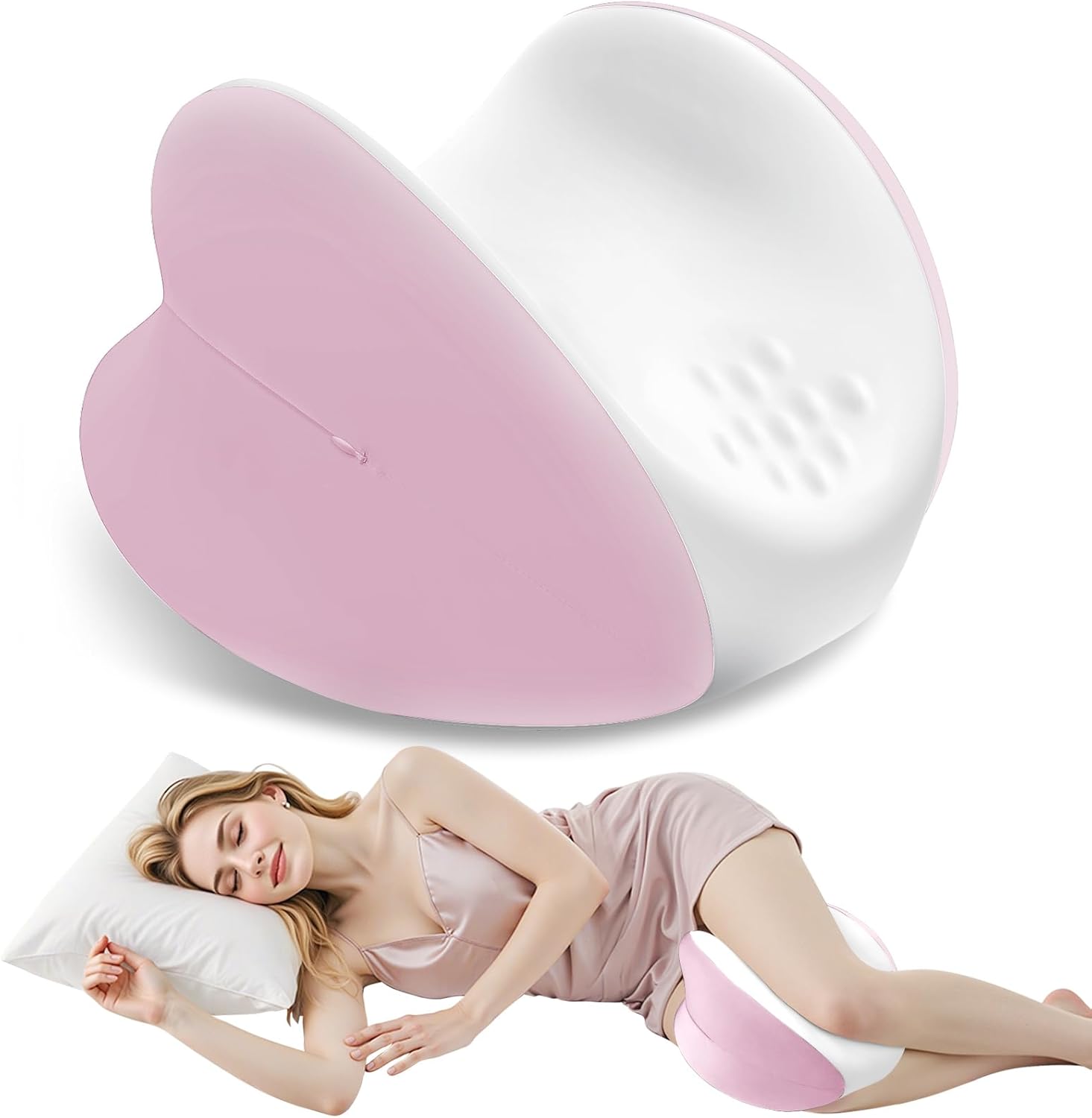 TranquilMoments Knee Pillow for Side Sleepers, Leg Pillow with Washable Cover, Memory Foam Leg Pillow for Side Sleeping, Heart-Shape…