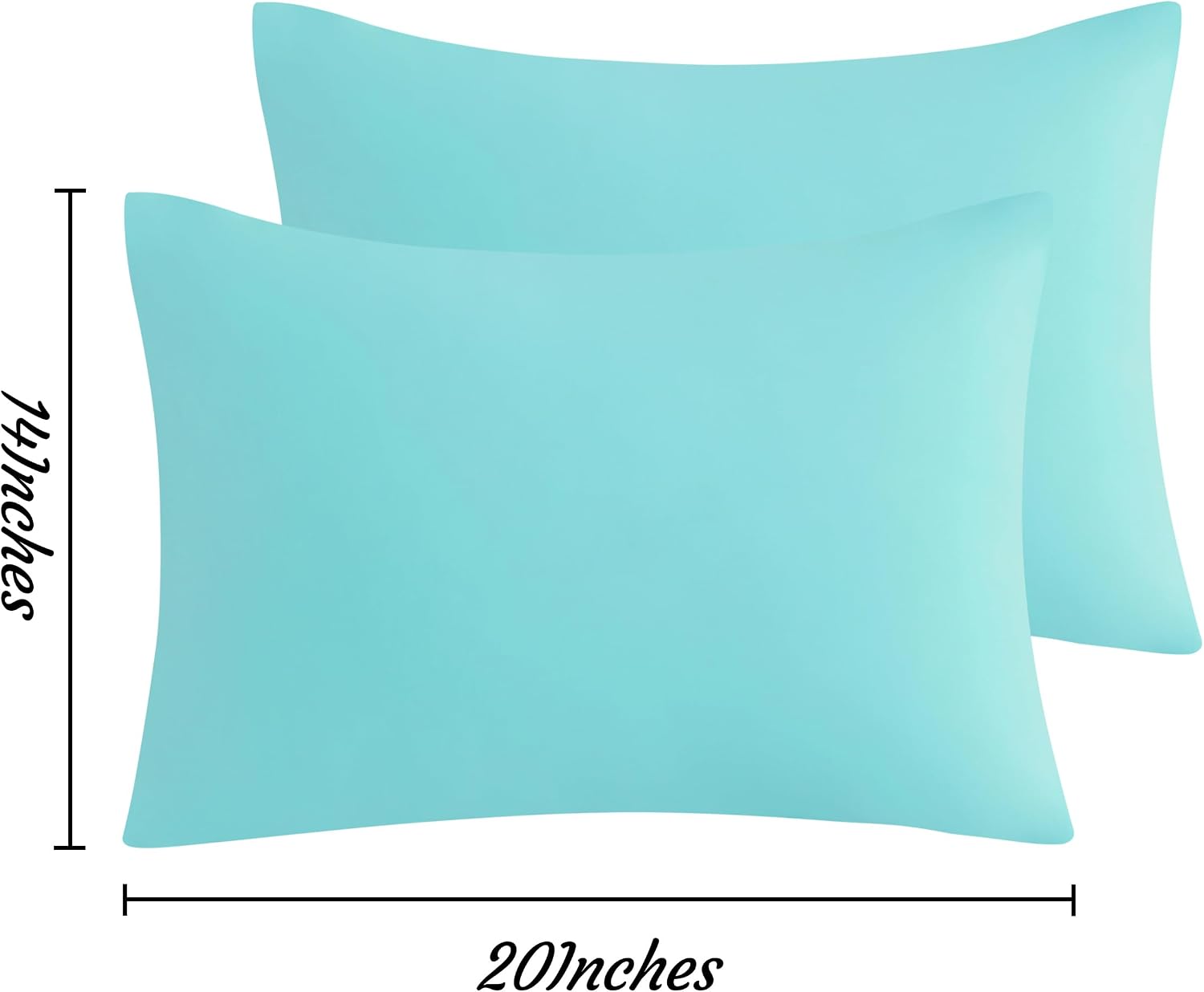 Ntbay Toddler Pillow Cases Set of 2, 2 Pack Brushed Microfiber 14x20 Pillow Cases, Soft, Wrinkle, Fade, Stain Resistant Aqua Pillow Cases w…