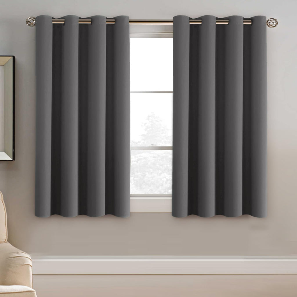 H.VERSAILTEX Blackout Curtain for Living Room Small Window Kitchen Blackout Curtains 45 inch Length Energy Saving Solid Grommet…