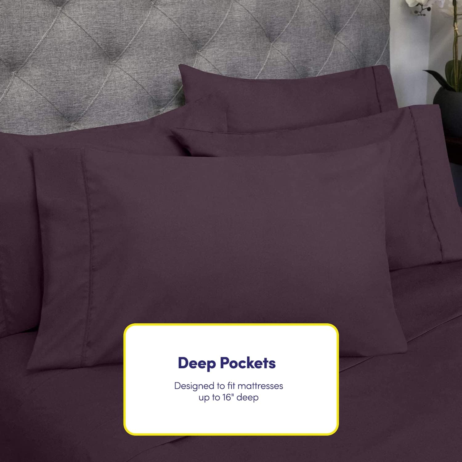 Full Size Bed Sheets - 6 Piece 1500 Supreme Collection Fine Brushed Microfiber Deep Pocket Full Sheet Set Bedding - 2 Extra Pillow Cases…