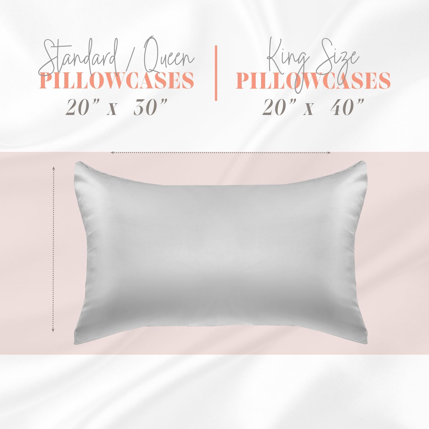 Elegantcomfort Elegant Comfort Silky and Luxurious 2-Piece Satin Pillowcase Set for Healthier Skin and Hair, Hidden Zipper Closure and Beau…
