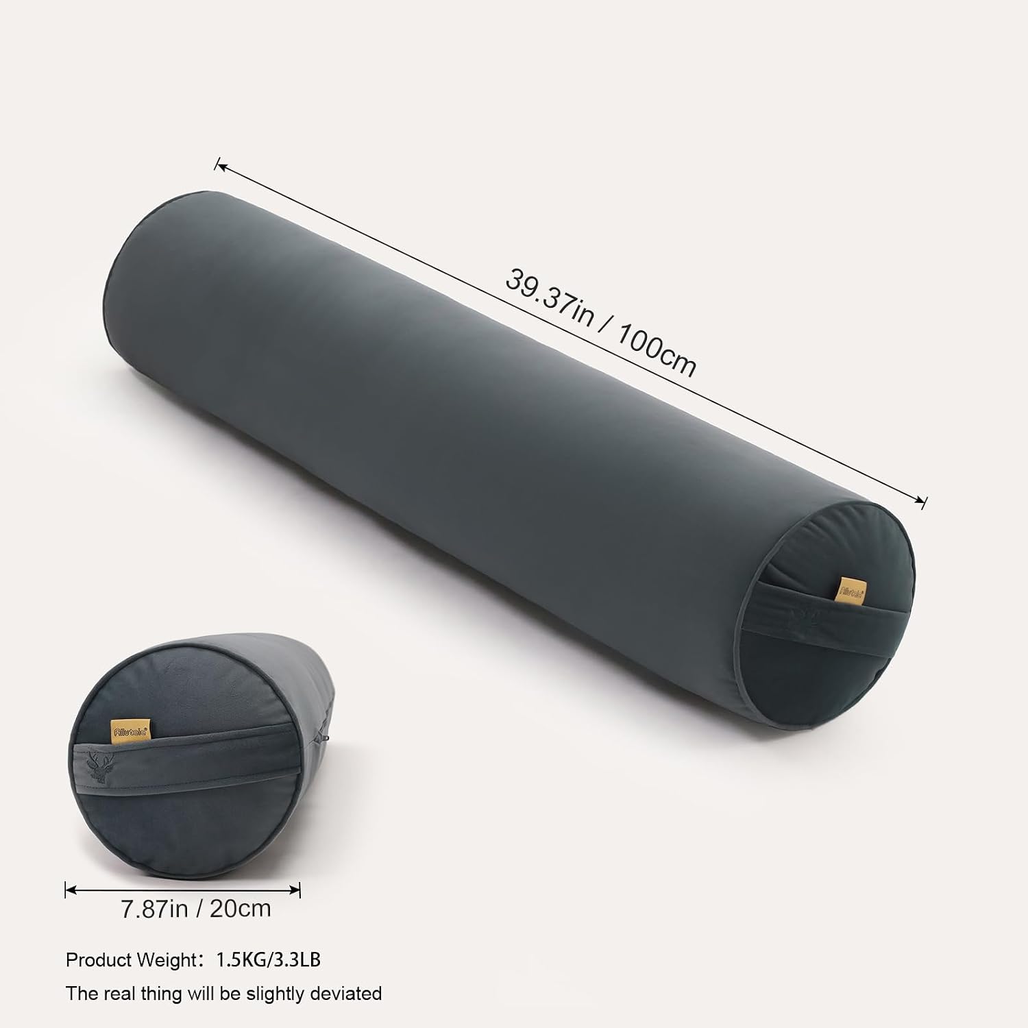Body Pillow for Adults, Long Round Pillow, Big Cylindrical Pillow, Large Full Bolster Pillows for Side Sleepers (Charcoal Gray, 39.37"*7.87")