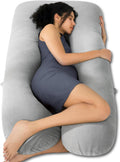 QUEEN ROSE Pregnancy Pillows, Cooling Maternity Pillow for Sleeping, 55in U Shaped Body Pillow for Pregnant Support, with Removable Silky…