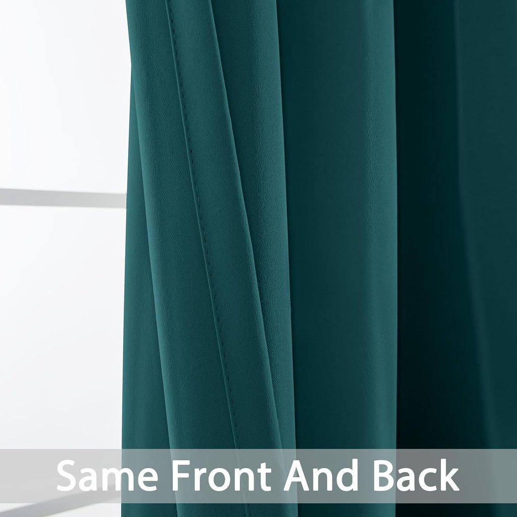 Yakamok Blackout Curtains for Bedroom 2 Panels Set Thermal Insulated Room Darkening Dark Black Out Drapery Grommet Window Treatments…