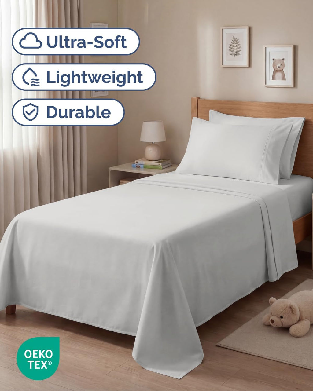 Twin 4 Piece Sheet Set - Comfy Breathable & Cooling - Hotel Luxury Bedding for Women, Men, Kids, Teens & Children - 1 Flat & 1 Fitted…