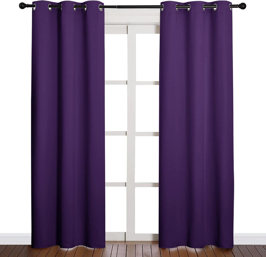NICETOWN Triple Weave Home Decoration Thermal Insulated Solid Ring Top Blackout Curtains/Drapes for Bedroom(Set of 2, 42 x 84 Inch, Royal…