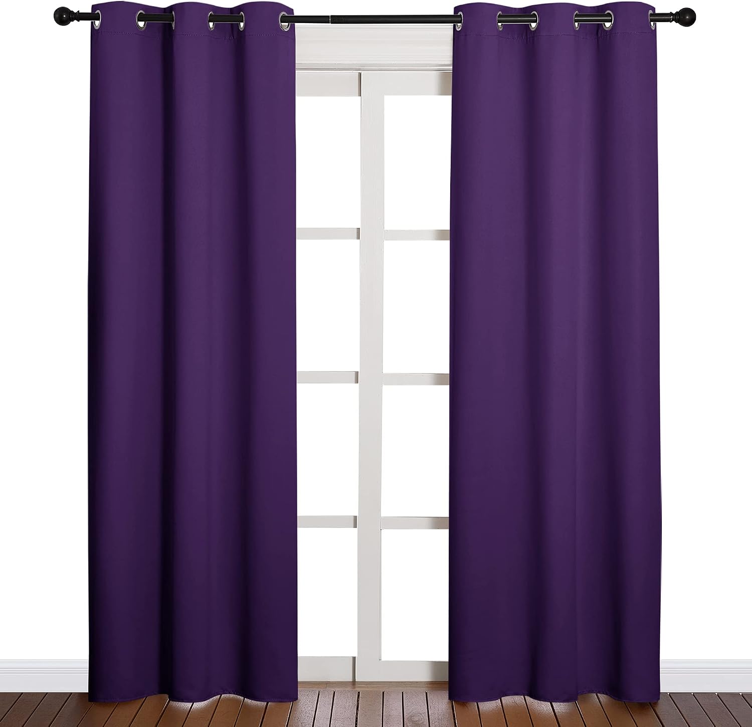 NICETOWN Triple Weave Home Decoration Thermal Insulated Solid Ring Top Blackout Curtains/Drapes for Bedroom(Set of 2, 42 x 84 Inch, Royal…