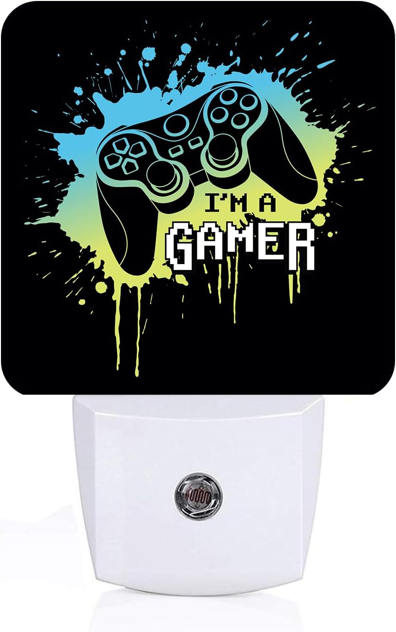 I'm A Gamer Night Light, Plug Into Wall with Dusk to Dawn Light Sensors, Warm Nightlights for Bedroom, Bathroom, Hallway, Kitchen, Gifts…