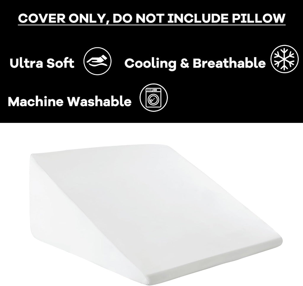HOMBYS Cooling Bed Wedge Pillow Cover Q-max 0.4 Cool Pillowcases Super Soft & Skin-Friendly with Zipper Design, Removable & Machine…