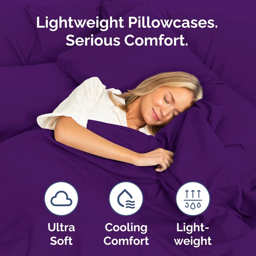 King Standard Pillow Cases Set of 4 - Soft Hotel Quality Pillowcase Covers - Comfy Bedding for Women, Men, Kids & Teens - Machine…