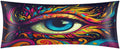 Evil Eye Body Pillow Covers Decorative Soft Bedding Satin Pillowcase with Zipper Closure Cooling Breathable Long Pillow Case-21"x 54"