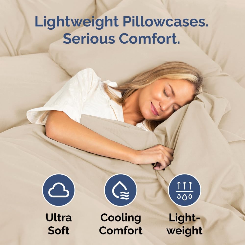 Standard Pillow Cases Set of 4 - Ultra Soft Hotel Quality Pillowcase Covers - Comfy Cozy Bedding for Women, Men, Kids & Teens - Machine…