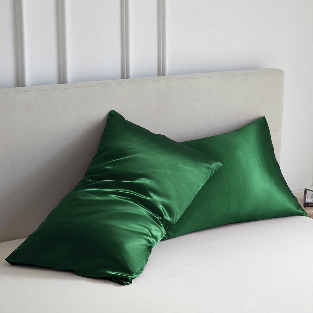 Candoury Satin Silk Pillowcase for Hair and Skin, Standard Size Set of 2 Pillow Cases, Soft Silky Pillow Covers 2 Pack with Envelope…