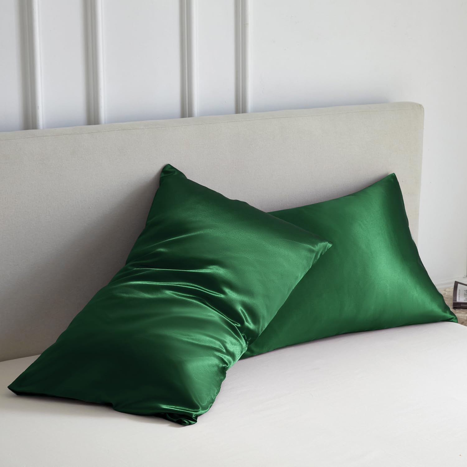 Candoury Satin Silk Pillowcase for Hair and Skin, Standard Size Set of 2 Pillow Cases, Soft Silky Pillow Covers 2 Pack with Envelope…