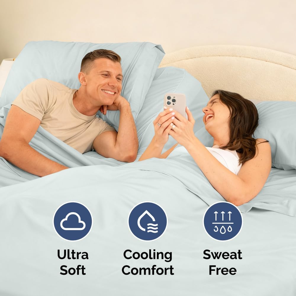 Flex Top Split Head King 4 Piece Sheet Set - Soft, Breathable & Cooling Bed Sheets Set - Hotel Luxury Bedding for Women & Men with Deep…
