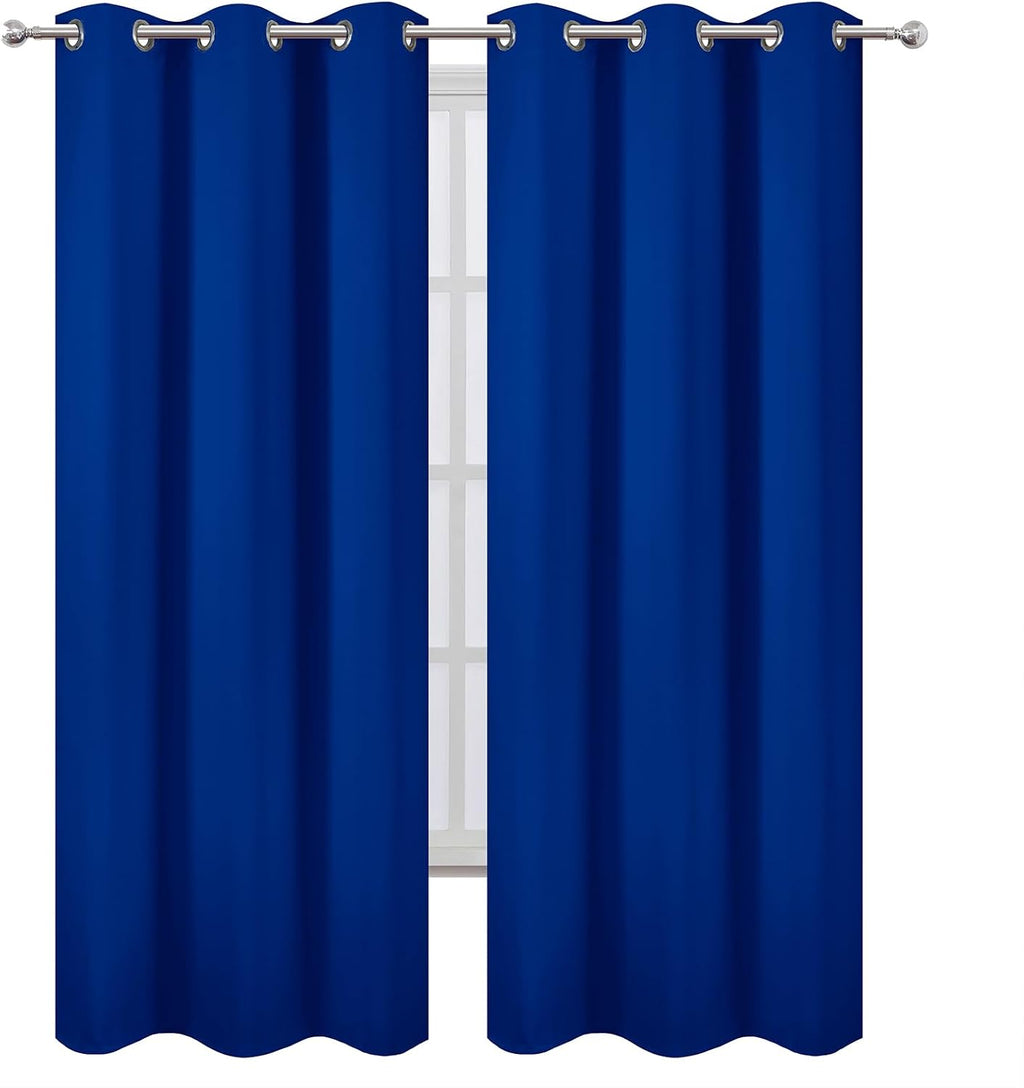 Lemomo Royal Blue Thermal Blackout Curtains/42 x 84 Inch/Set of 2 Panels Room Darkening Curtains for Bedroom 84 Inch Blue