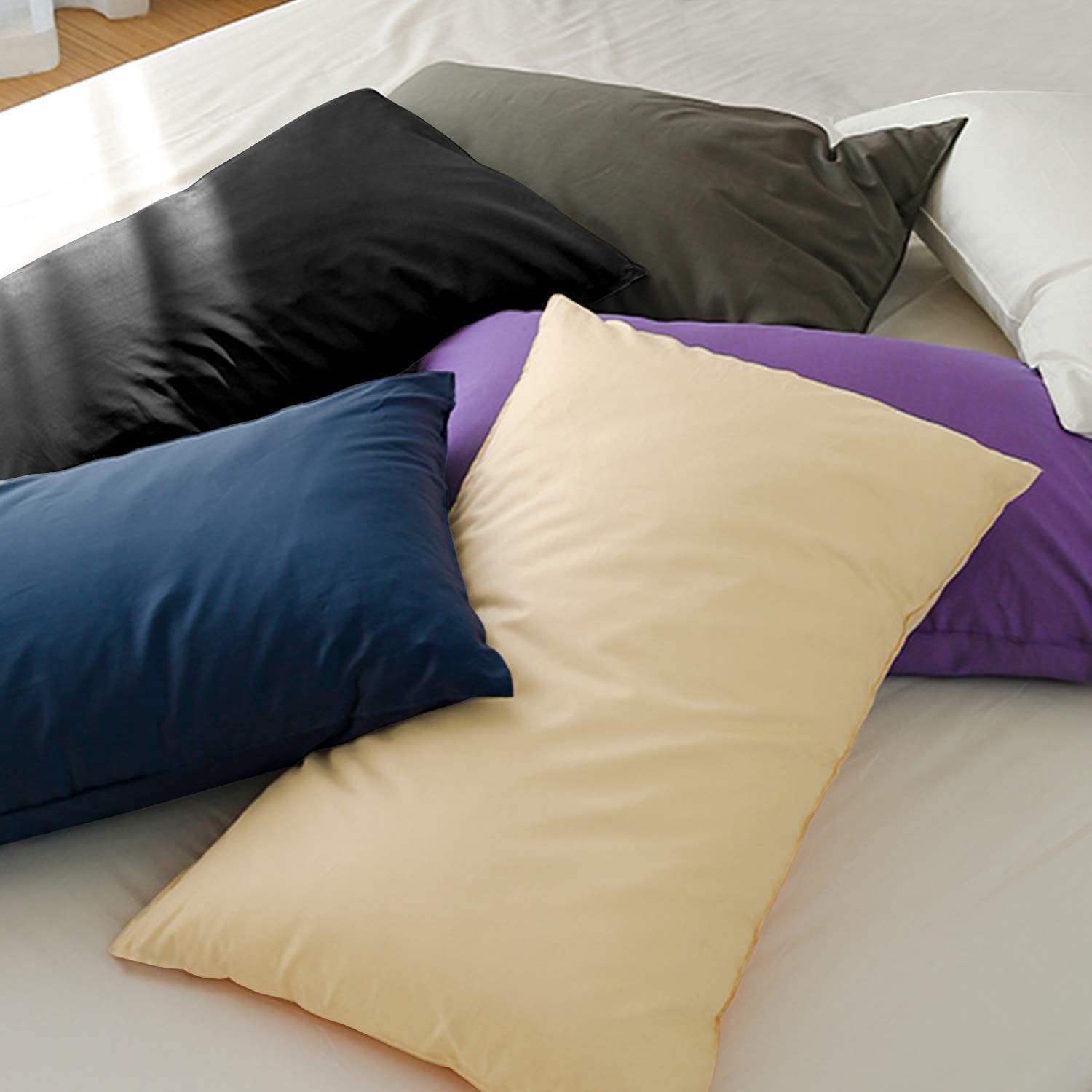 FLXXIE King Pillow Cases Set of 2, Soft Microfiber Pillow Covers with Envelope Closure, Wrinkle, Fade and Stain Resistant Pillowcases…