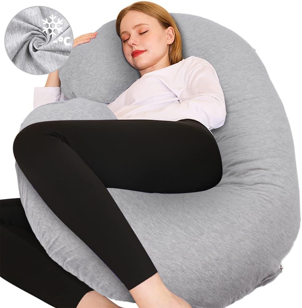 Chilling Home Pregnancy Pillow, C Shaped Full Body Pillow Maternity Pillow for Women 55 inch, Pregnancy Pillows for Sleeping Pregnant…