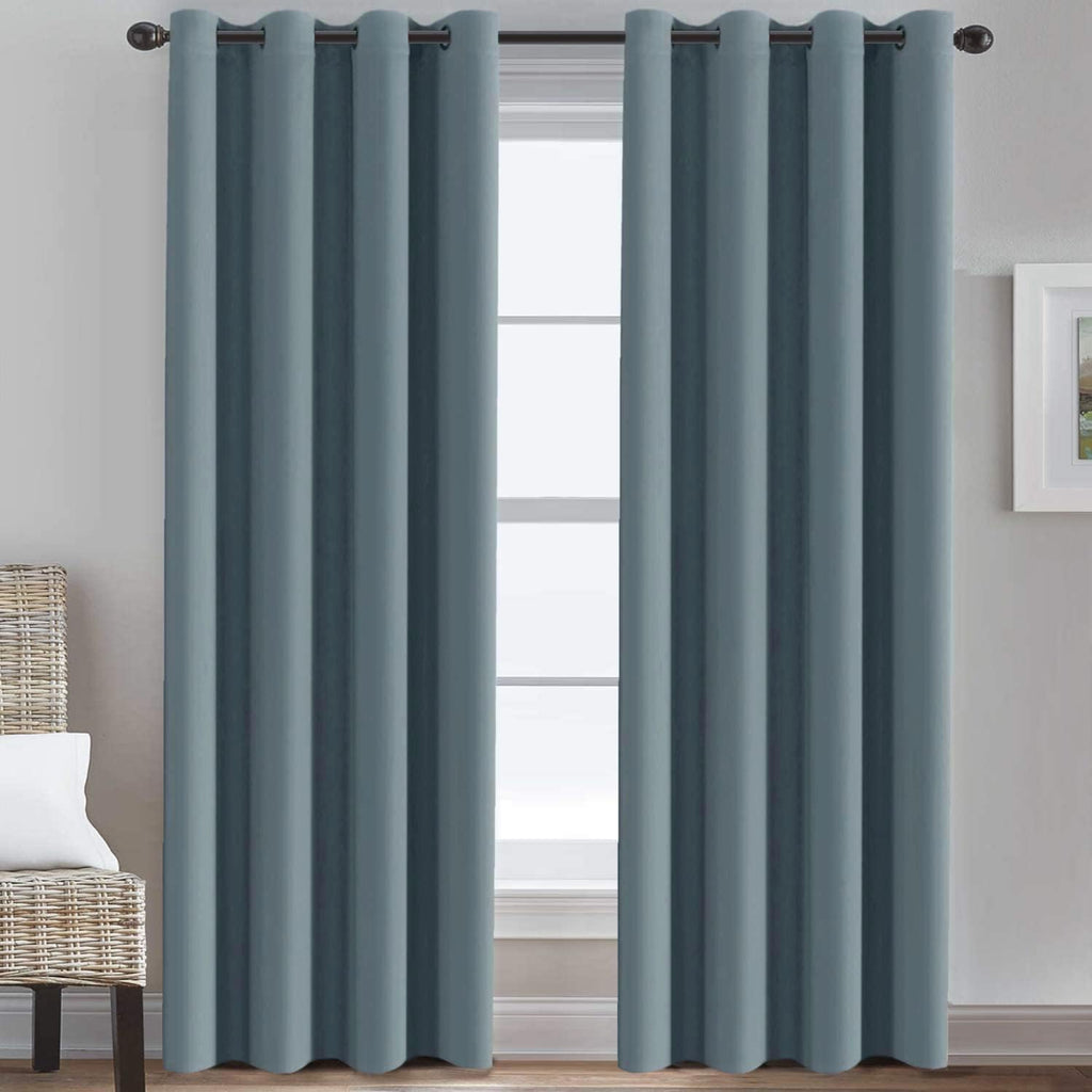 H.VERSAILTEX Blue Curtains/Drapes Blackout for Bedroom Room Darkening Thermal Curtains for Living Room Noise Reducing Sound Pro…