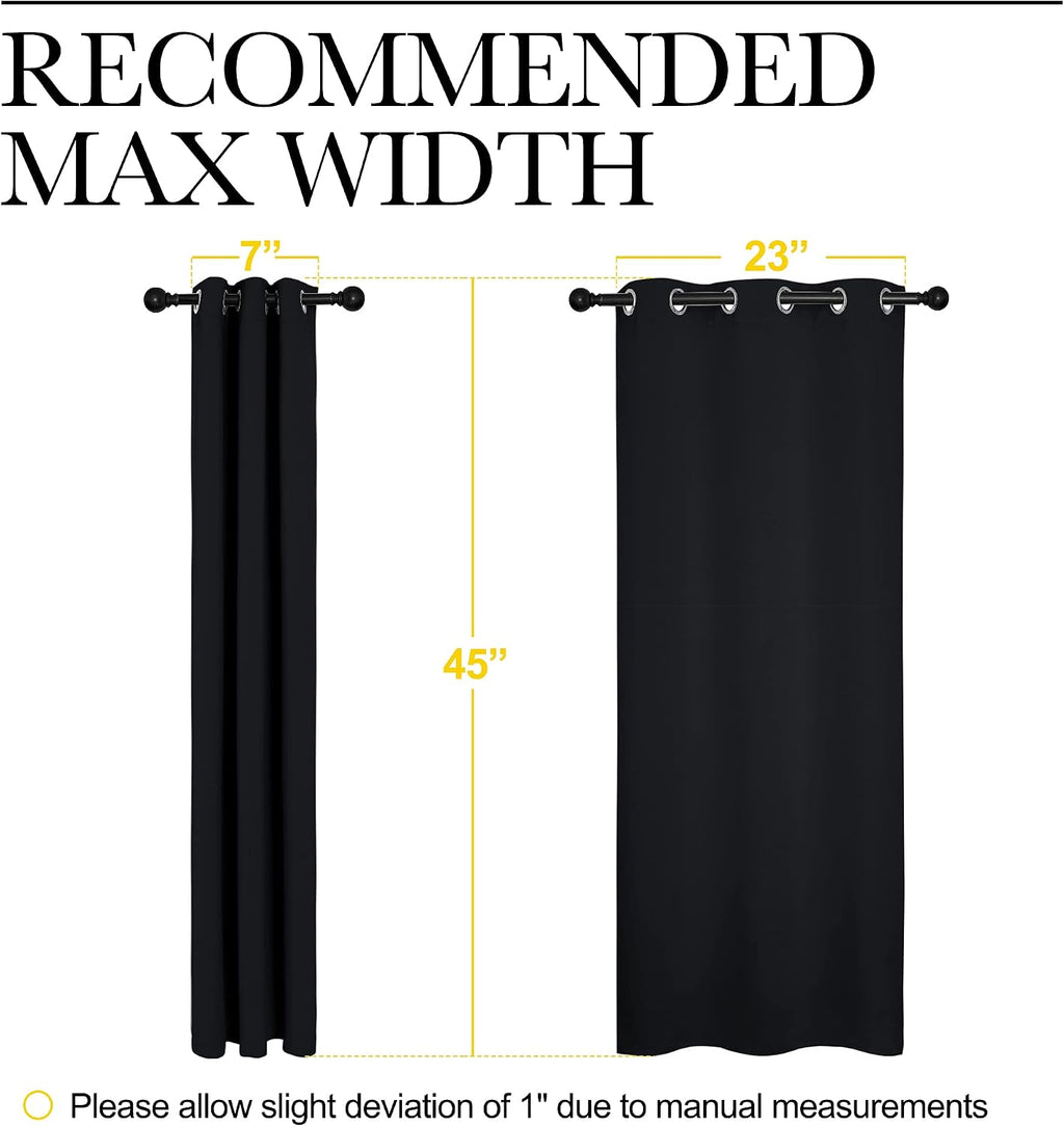NICETOWN Living Room Blackout Curtains and Drapes, Black Solid Thermal Insulated Grommet Blackout Drapery Panels for Window (2 Panels, 29…