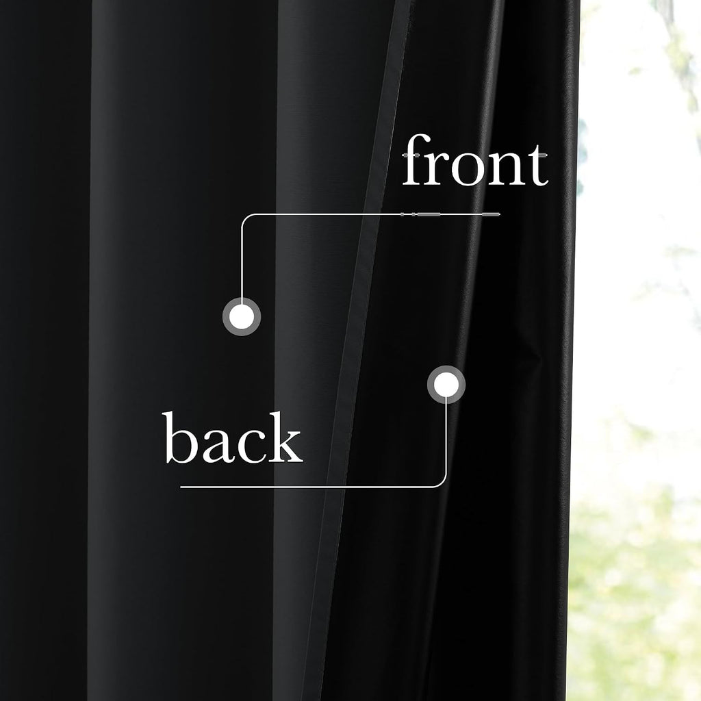Nicetown Full Blackout Curtains 96 inch Long for Home Theater, Grommet Energy Saving Room Darkening Window Treatment Thermal Curtains Porta…
