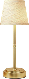 Rechargeable Cordless Table Lamp Gold - 1 Pack Brass 7500mAh Battery Operated Lamp, Small Antique Brass Aesthetic Desk Lamp for Kitchen…