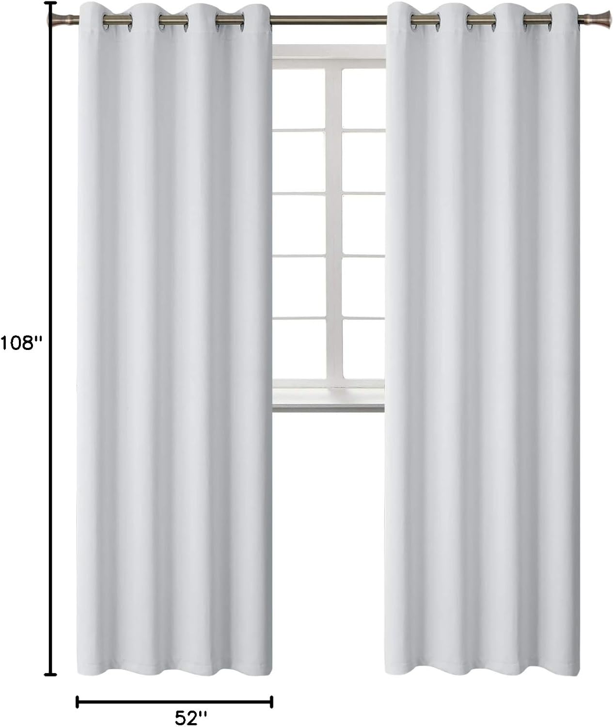 BGment Blackout Curtains - Grommet Thermal Insulated Room Darkening Bedroom and Living Room Curtains, Set of 2 Panels (52 x 108 Inch, Greyi…