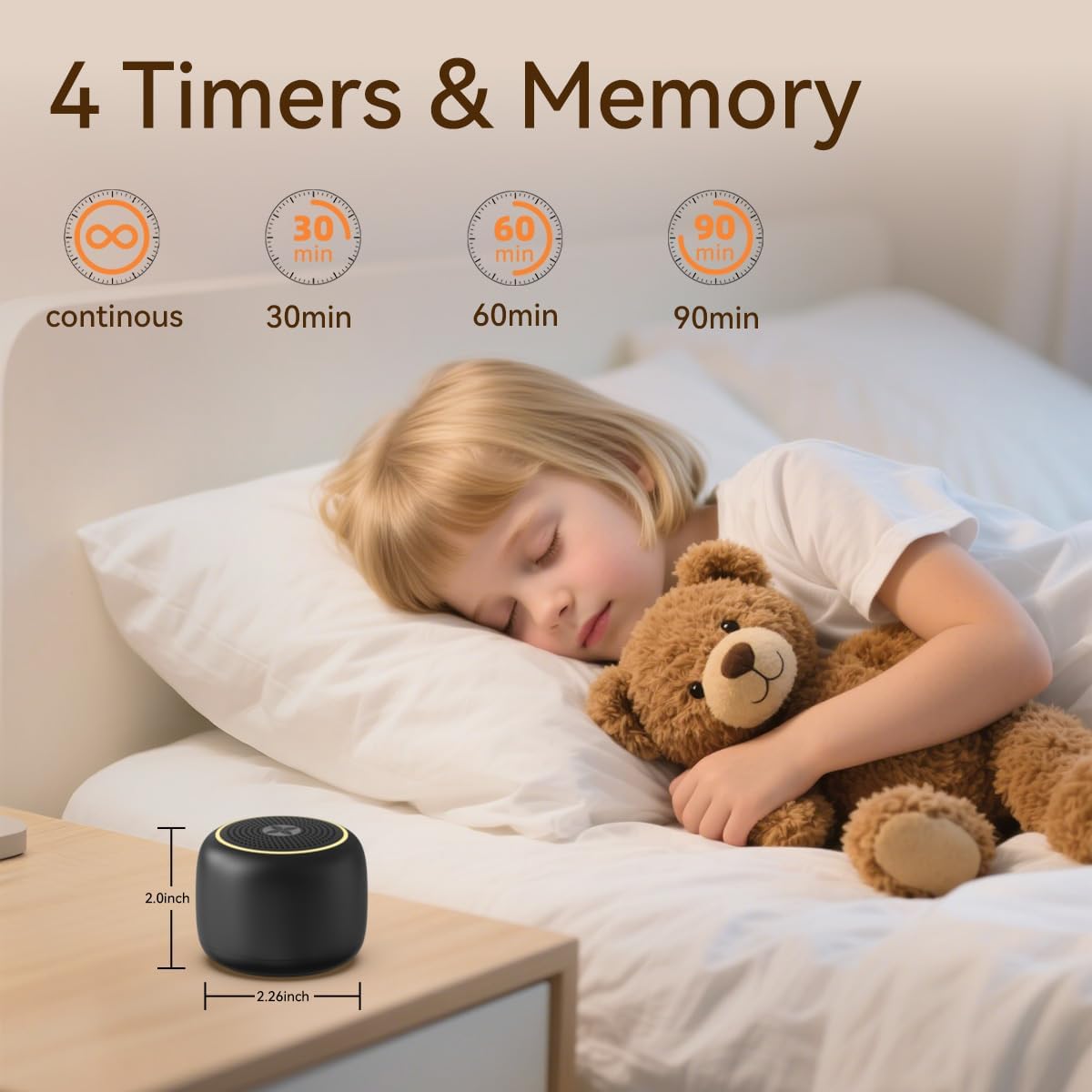Portable Sound Machine Small Mini White Noise Machine Brown Noise 30 Soothing Sounds Rechargeable Speaker Block Noise 4 Memory Function…