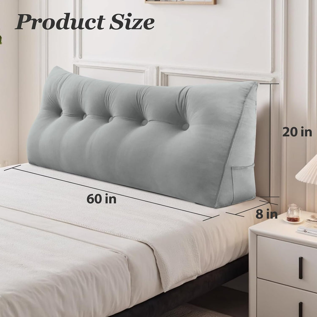 Headboard Wedge Pillow, Queen Bed Wedge Pillow for Headboard, Backrest Pillow for Beds, Reading Pillows for Sitting in Beds Adult, Bolster…